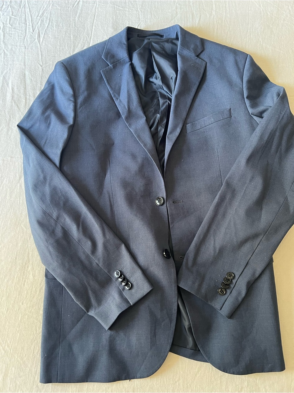H&M Men's Dark Blue Single-Breasted Blazer